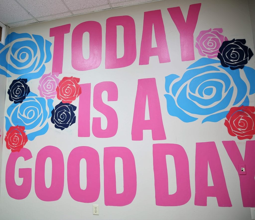 'Today Is A Good Day' office mural